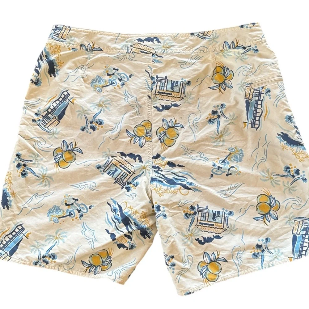 Patagonia Mango‎ Beach Pattern Palm Trees Stretch Board Shorts Size 36